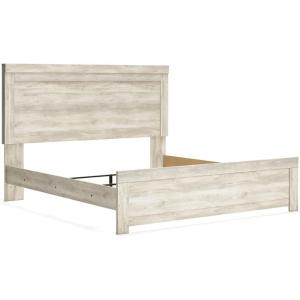 Signature Design by Ashley Bellaby Casual Queen Platform Bed with 2 Storage Drawers, Foundation or Box Spring Not Needed, Whitewash(King Panel Bed)