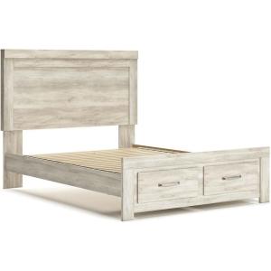 Signature Design by Ashley Bellaby Casual Queen Platform Bed with 2 Storage Drawers, Foundation or Box Spring Not Needed, Whitewash(Queen Platform Bed with 2 Storage Drawers)