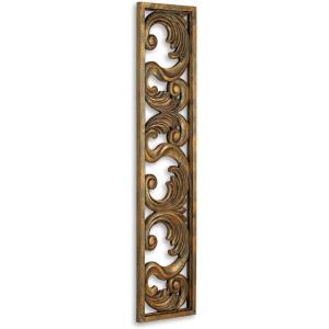 Signature Design by Ashley Candelario Traditional Scrollwork Wood 10 x 42 Inch Wall Decor, Antique Brown