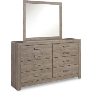 Signature Design by Ashley Culverbach Coastal 6-Drawer Dresser and Mirror with Anti-Tipping Restraint, Gray(Dresser and Mirror)