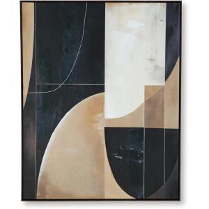Signature Design by Ashley Ewanford Modern Geometric Framed Wall Art, 50 x 40 Inches, Black & Light Brown