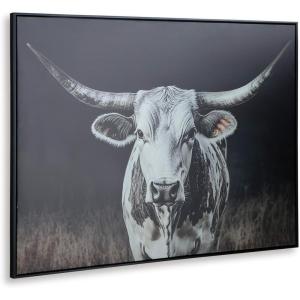 Signature Design by Ashley Harlandale Modern Framed Gallery Wrapped Canvas Wall Art 48 x 36 Inches, Black & White