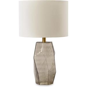 Signature Design by Ashley Taylow Contemporary 23.5″ Glass Table Lamp, Light Brown