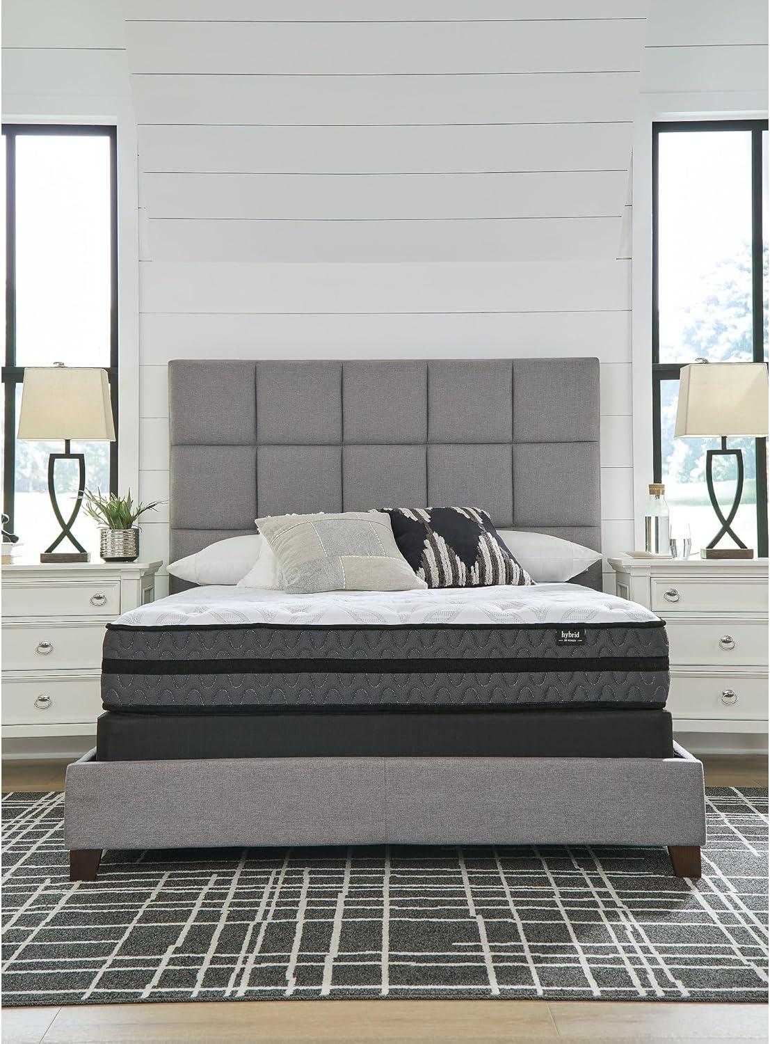 imageSignature Design by Ashley 12 Inch Pocketed Hybrid Medium Gel Memory Foam Mattress for Pressure Relief Lumbar Support and Temperature Regulating FullQueen Mattress