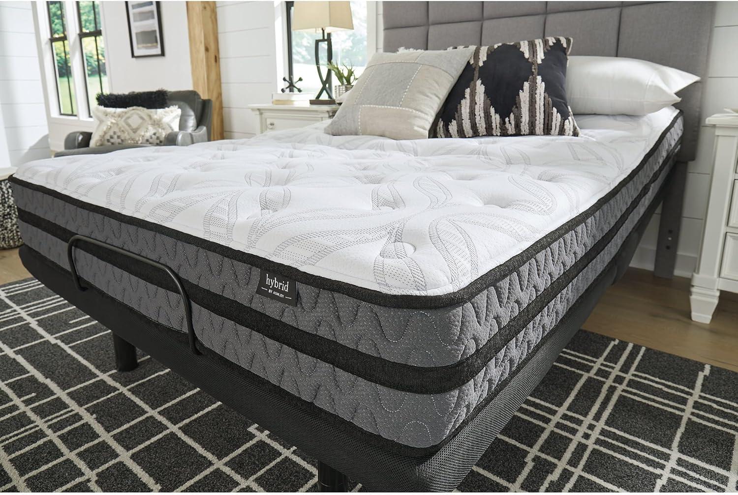 imageSignature Design by Ashley 12 Inch Pocketed Hybrid Medium Gel Memory Foam Mattress for Pressure Relief Lumbar Support and Temperature Regulating FullQueen Mattress