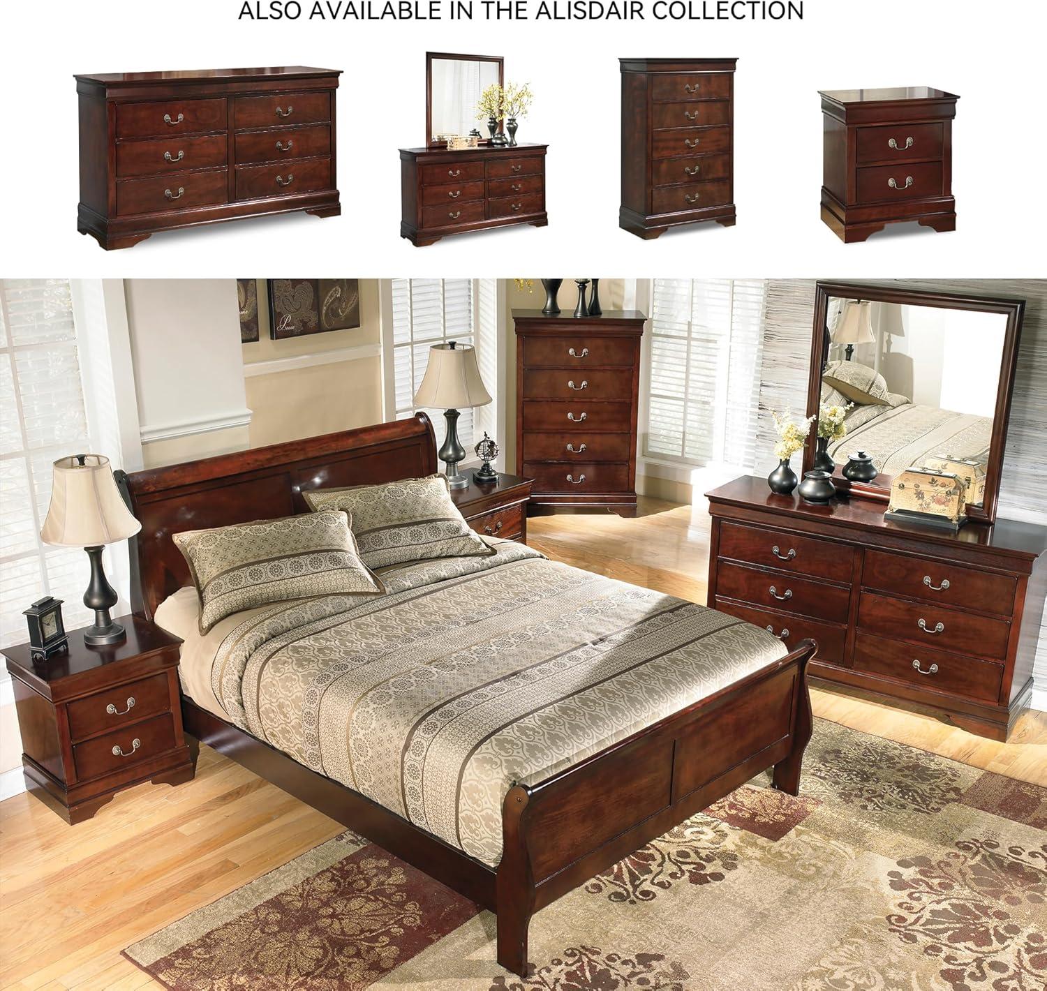 imageSignature Design by Ashley Alisdair Traditional Twin Sleigh Bed Foundation or Box Spring Needed Dark Brown6 Drawer Dresser