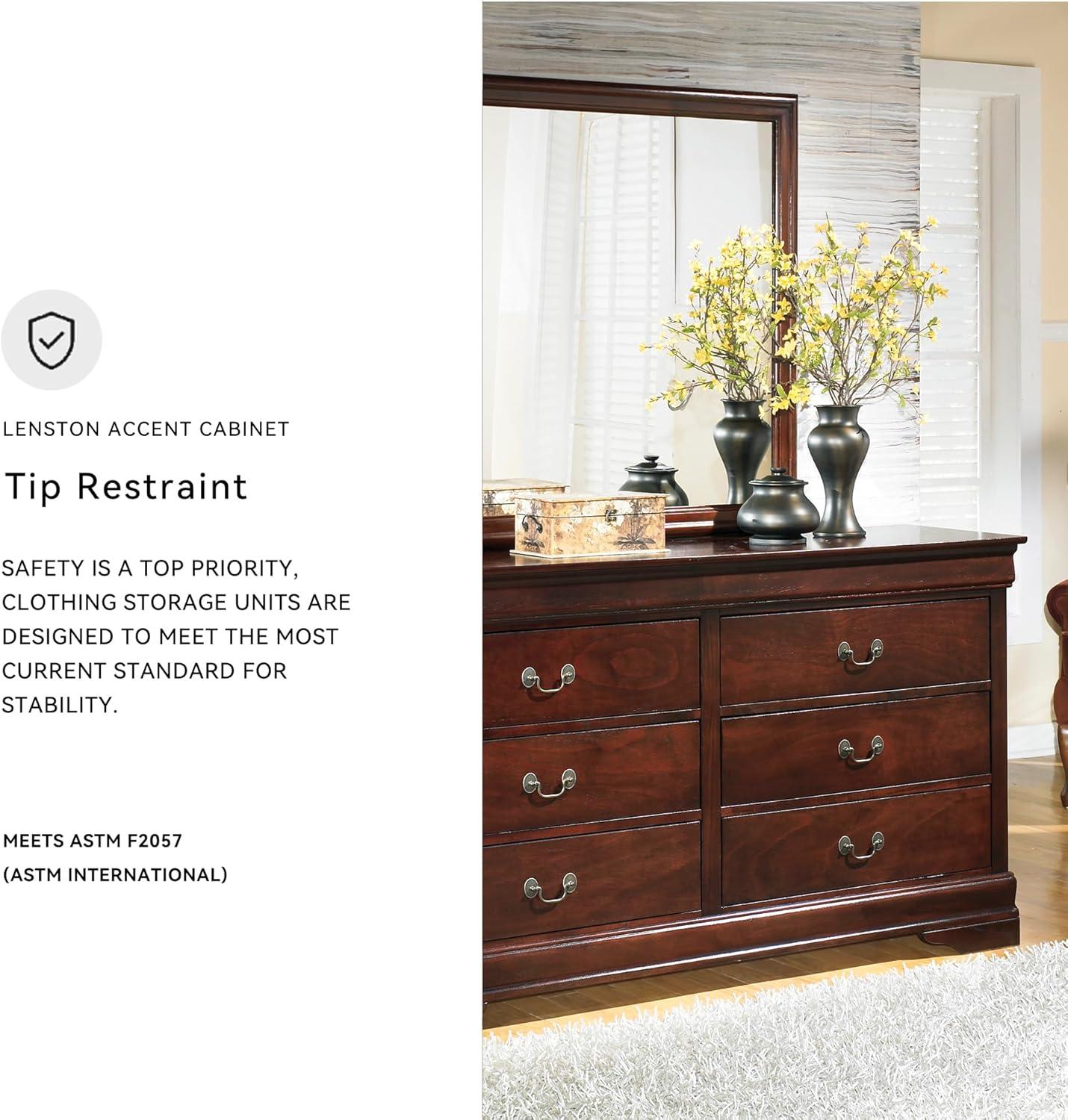 imageSignature Design by Ashley Alisdair Traditional Twin Sleigh Bed Foundation or Box Spring Needed Dark Brown6 Drawer Dresser
