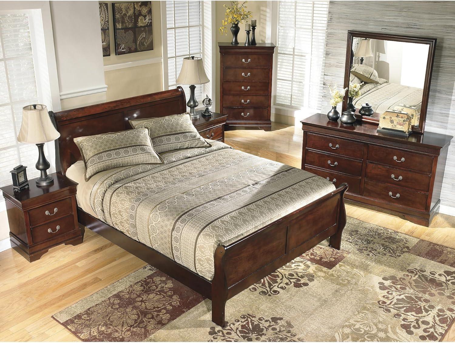 imageSignature Design by Ashley Alisdair Traditional Twin Sleigh Bed Foundation or Box Spring Needed Dark BrownCalifornia King Sleigh Bed