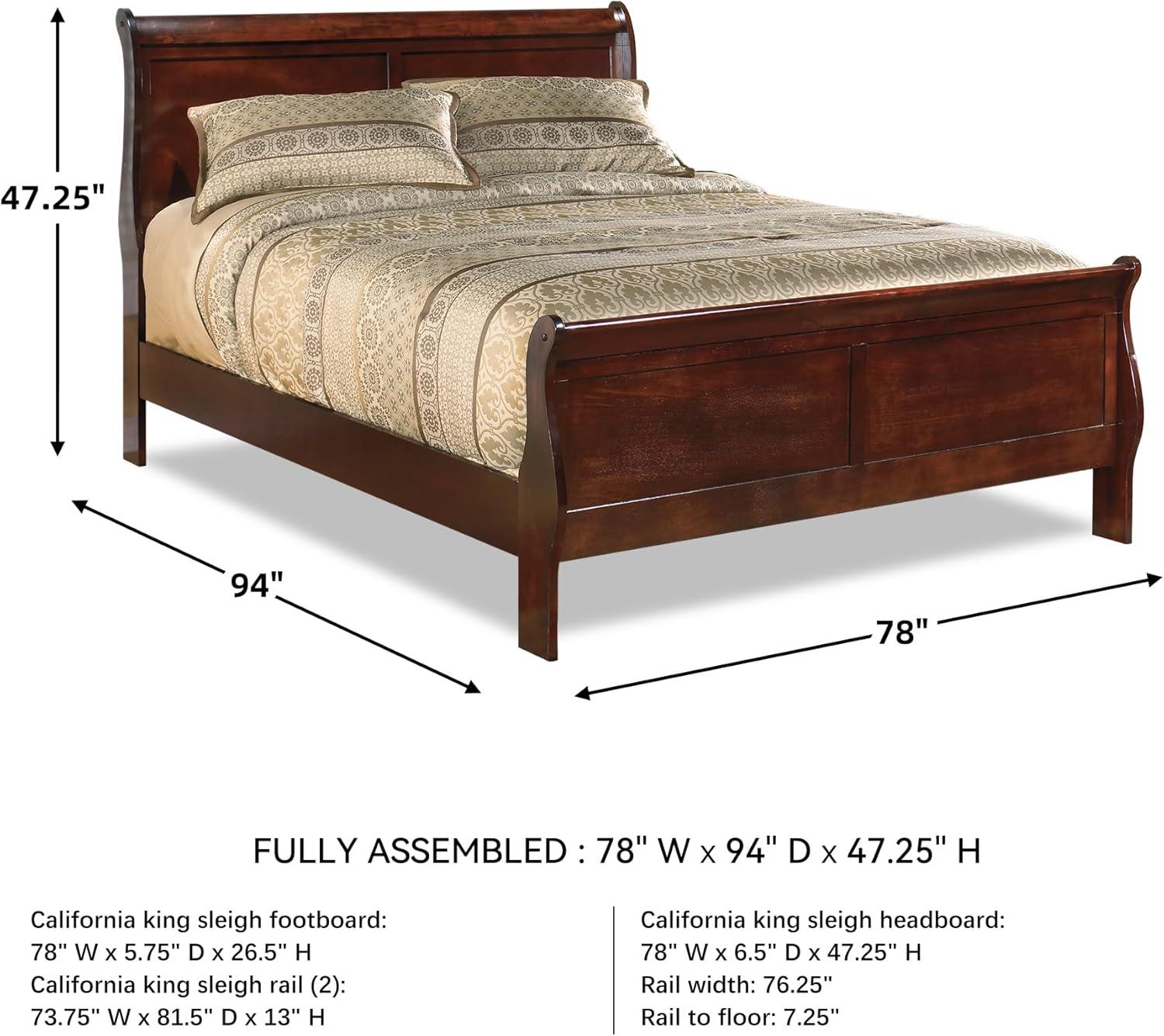 imageSignature Design by Ashley Alisdair Traditional Twin Sleigh Bed Foundation or Box Spring Needed Dark BrownCalifornia King Sleigh Bed