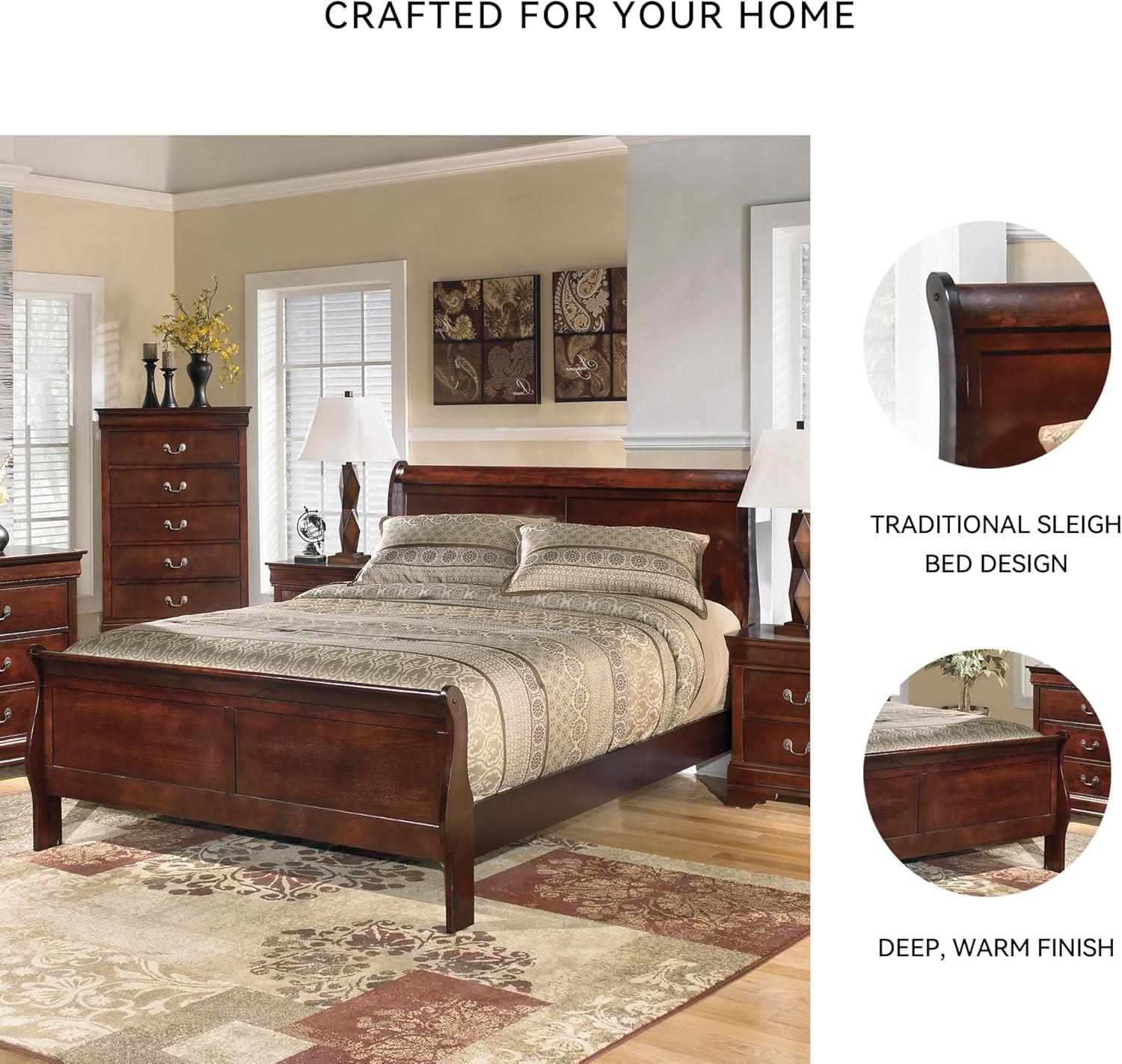 imageSignature Design by Ashley Alisdair Traditional Twin Sleigh Bed Foundation or Box Spring Needed Dark BrownCalifornia King Sleigh Bed