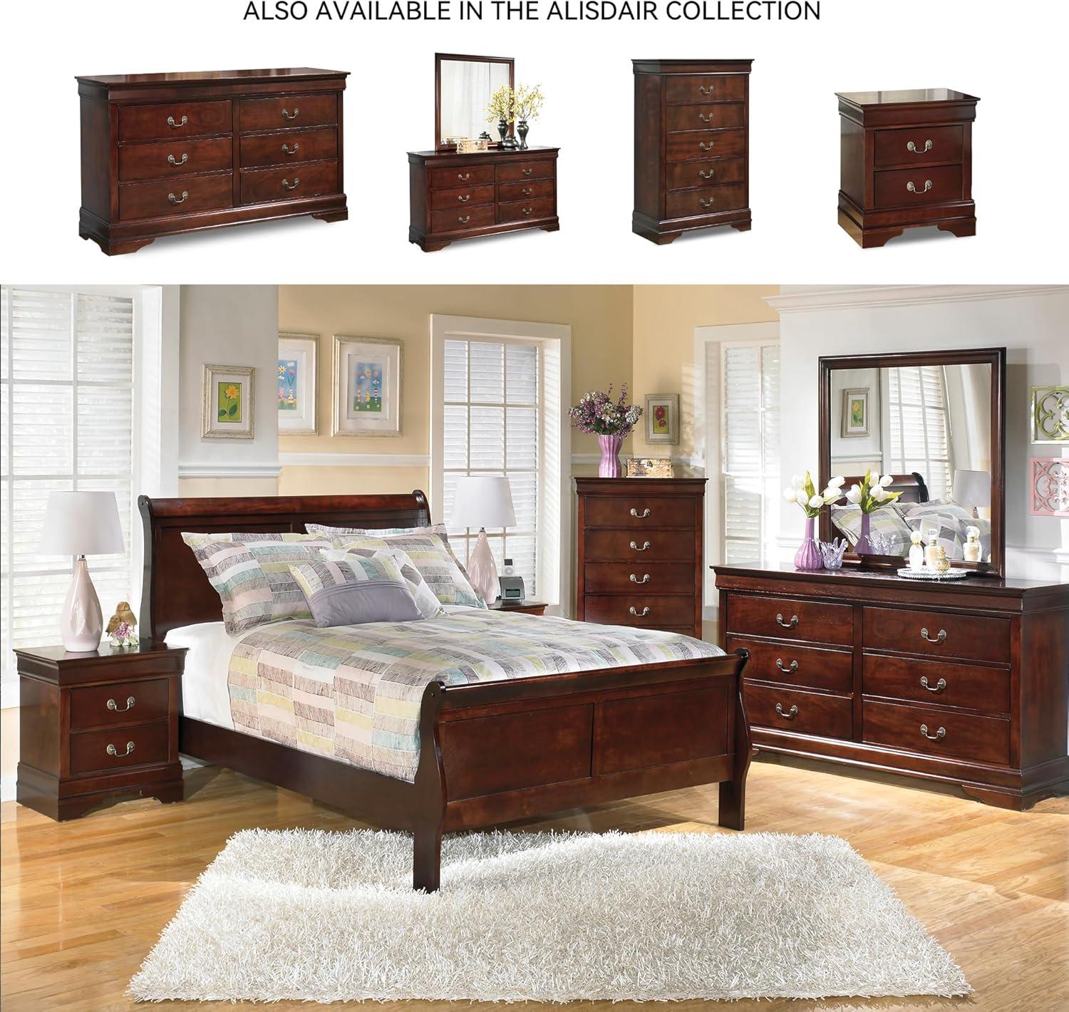 imageSignature Design by Ashley Alisdair Traditional Twin Sleigh Bed Foundation or Box Spring Needed Dark BrownFull Sleigh Bed