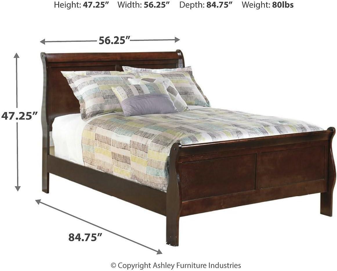 imageSignature Design by Ashley Alisdair Traditional Twin Sleigh Bed Foundation or Box Spring Needed Dark BrownFull Sleigh Bed