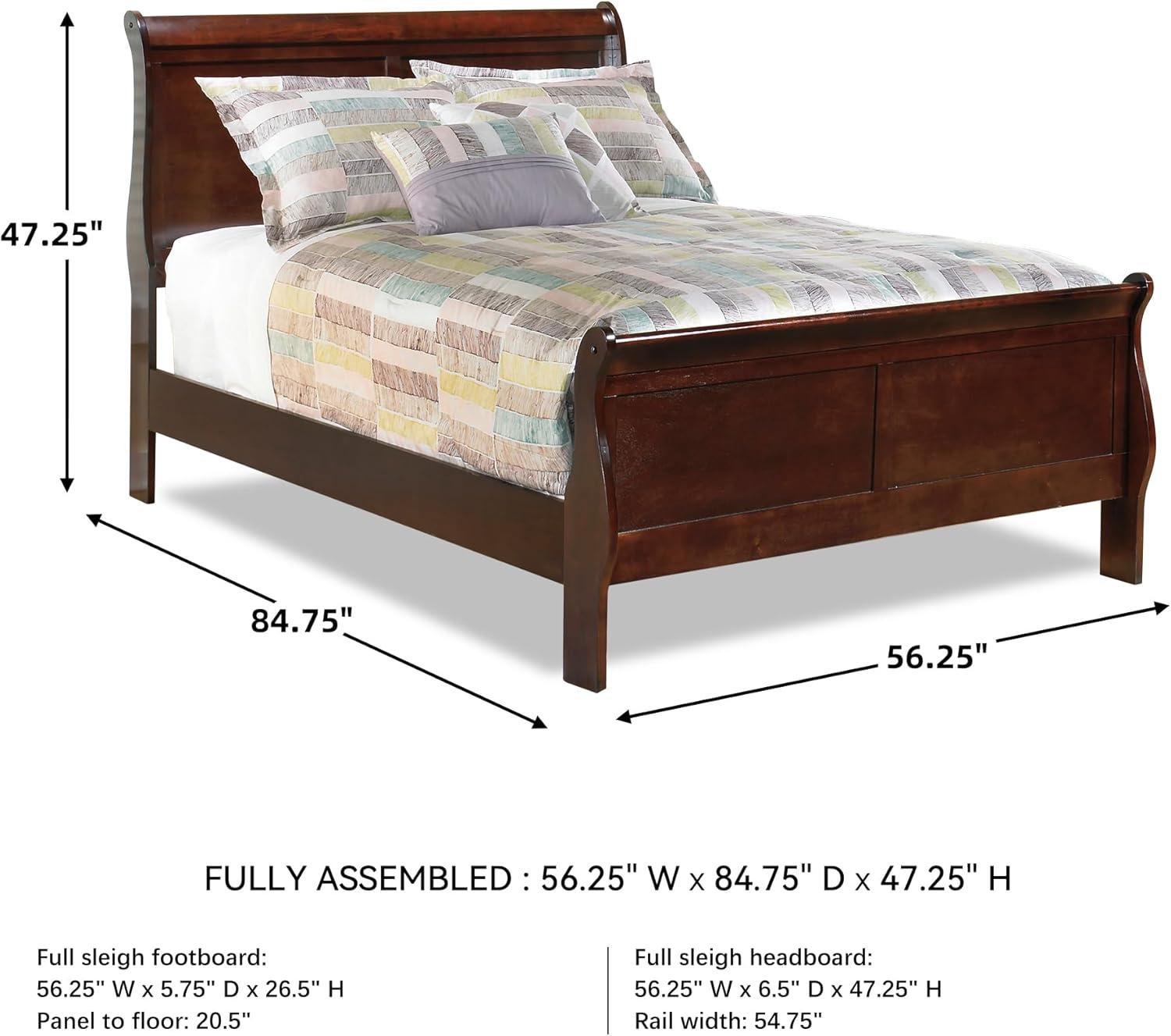 imageSignature Design by Ashley Alisdair Traditional Twin Sleigh Bed Foundation or Box Spring Needed Dark BrownFull Sleigh Bed
