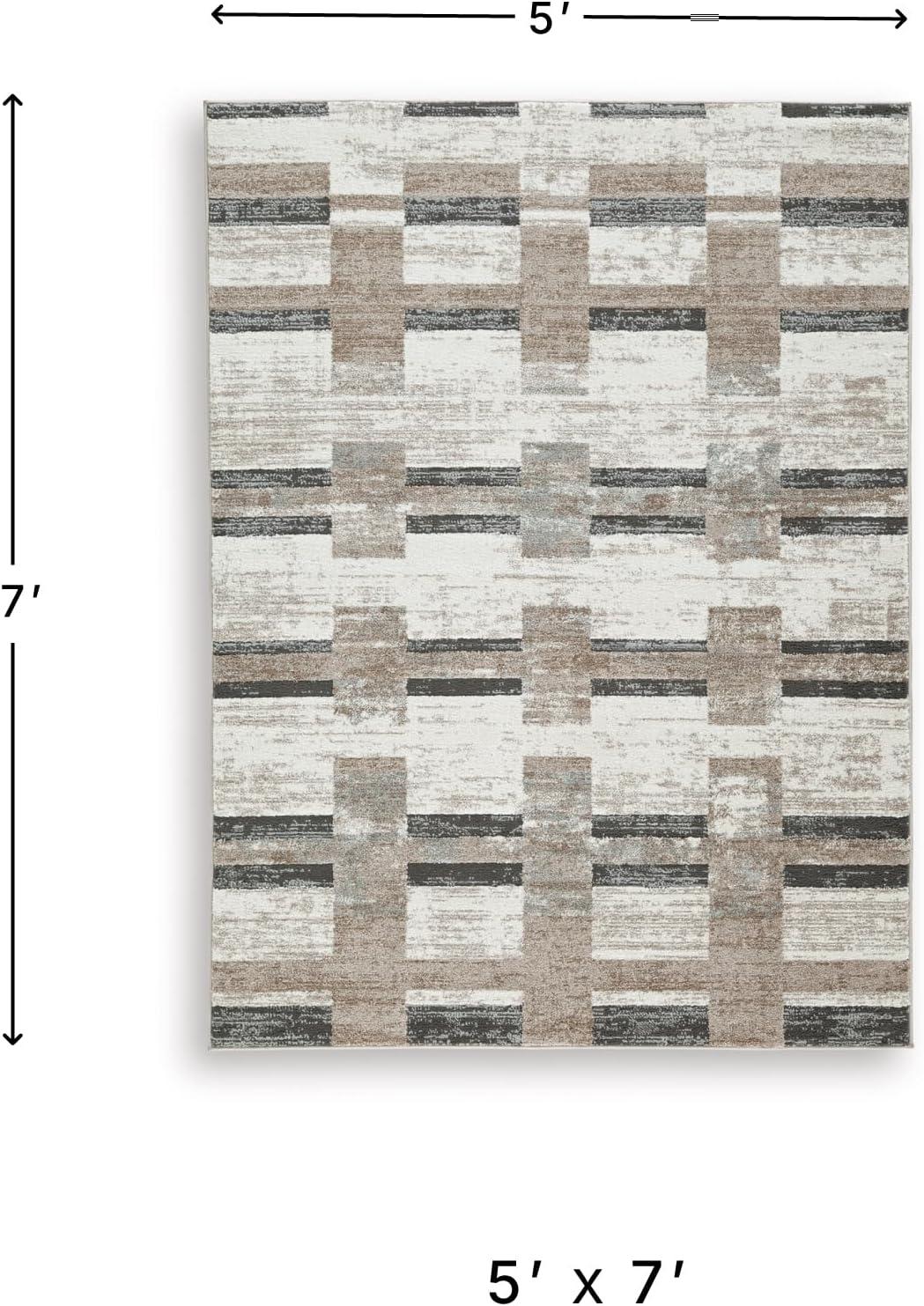 imageSignature Design by Ashley Alstone Large Casual Rug Machine Woven Striped Design Jute Backing Fabric Blend 945 W x 119 D x 025 H Multicolor53 x 7 Rectangular