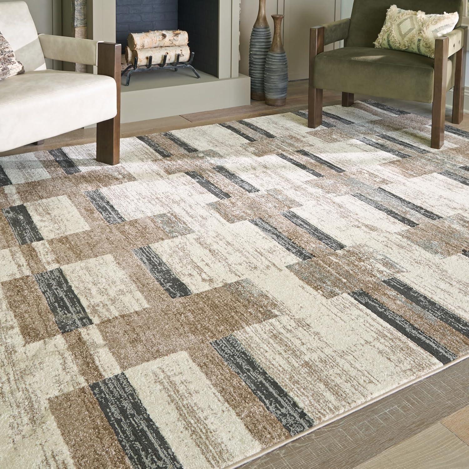 imageSignature Design by Ashley Alstone Large Casual Rug Machine Woven Striped Design Jute Backing Fabric Blend 945 W x 119 D x 025 H Multicolor711 x 911 Rectangular