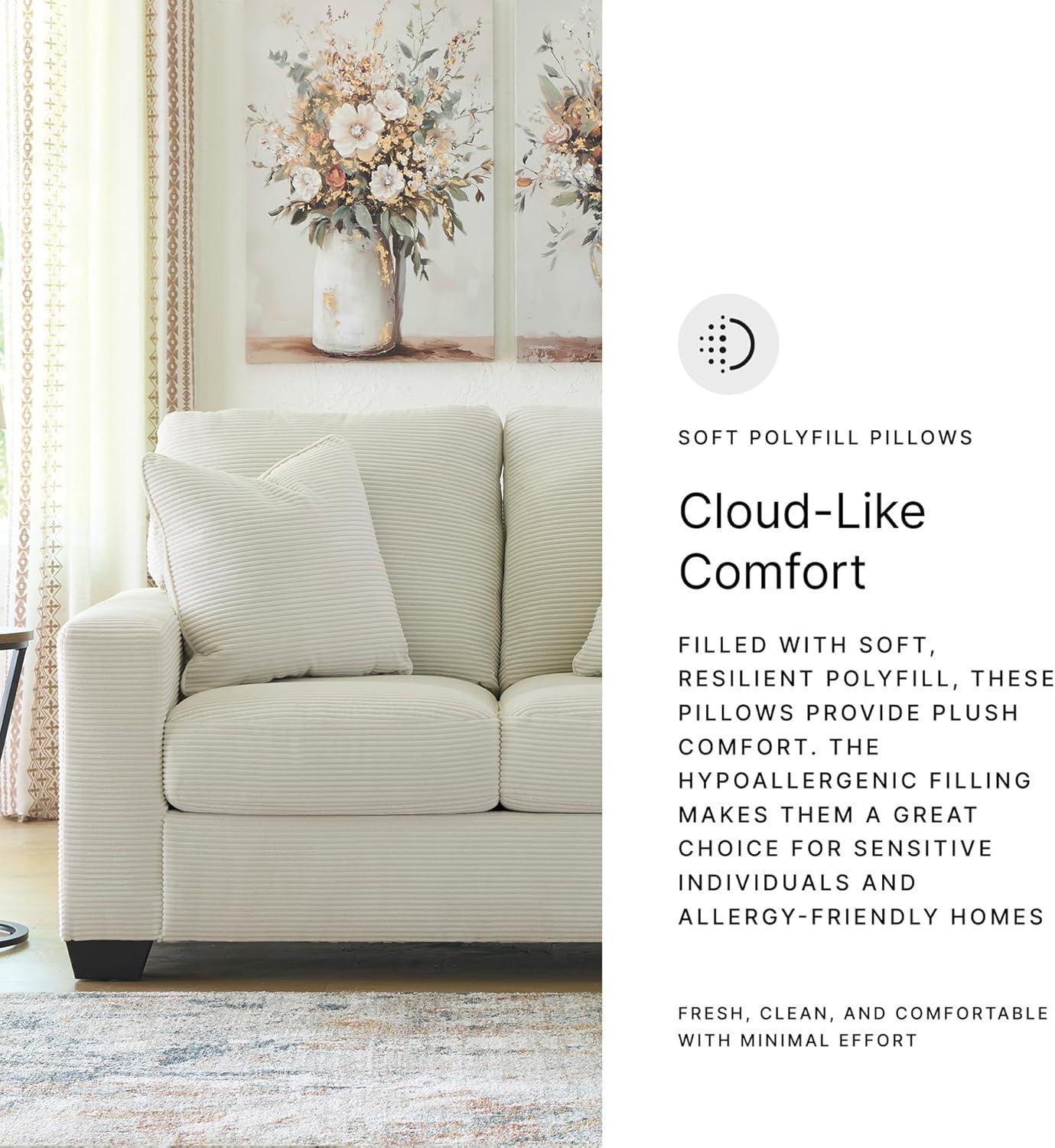 imageSignature Design by Ashley Ammon Casual Anti Sag Loveseat with Loose Seat Cushion and 2 Accent Pillows WhiteWhite
