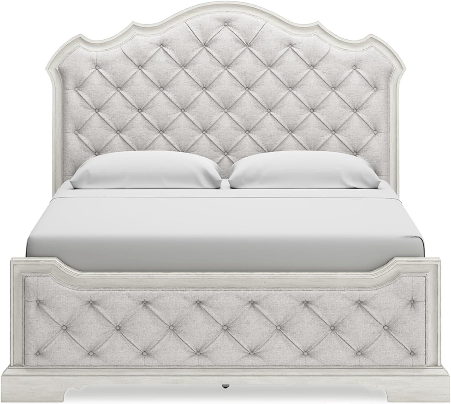 imageSignature Design by Ashley Arlendyne French Country Tufted California King Upholstered Bed Foundation or Box Spring Needed WhiteCalifornia King Upholstered Bed