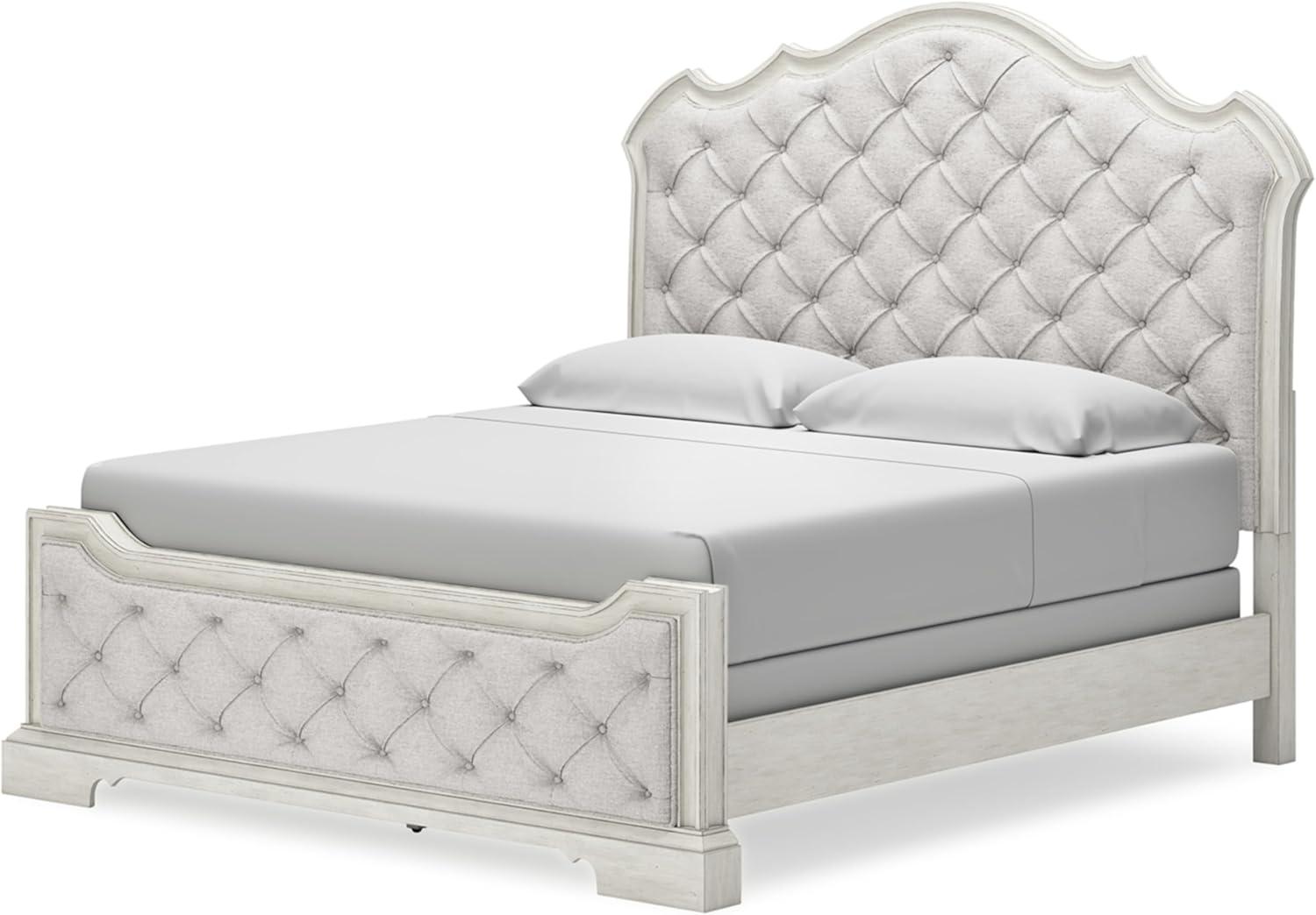 imageSignature Design by Ashley Arlendyne French Country Tufted California King Upholstered Bed Foundation or Box Spring Needed WhiteCalifornia King Upholstered Bed