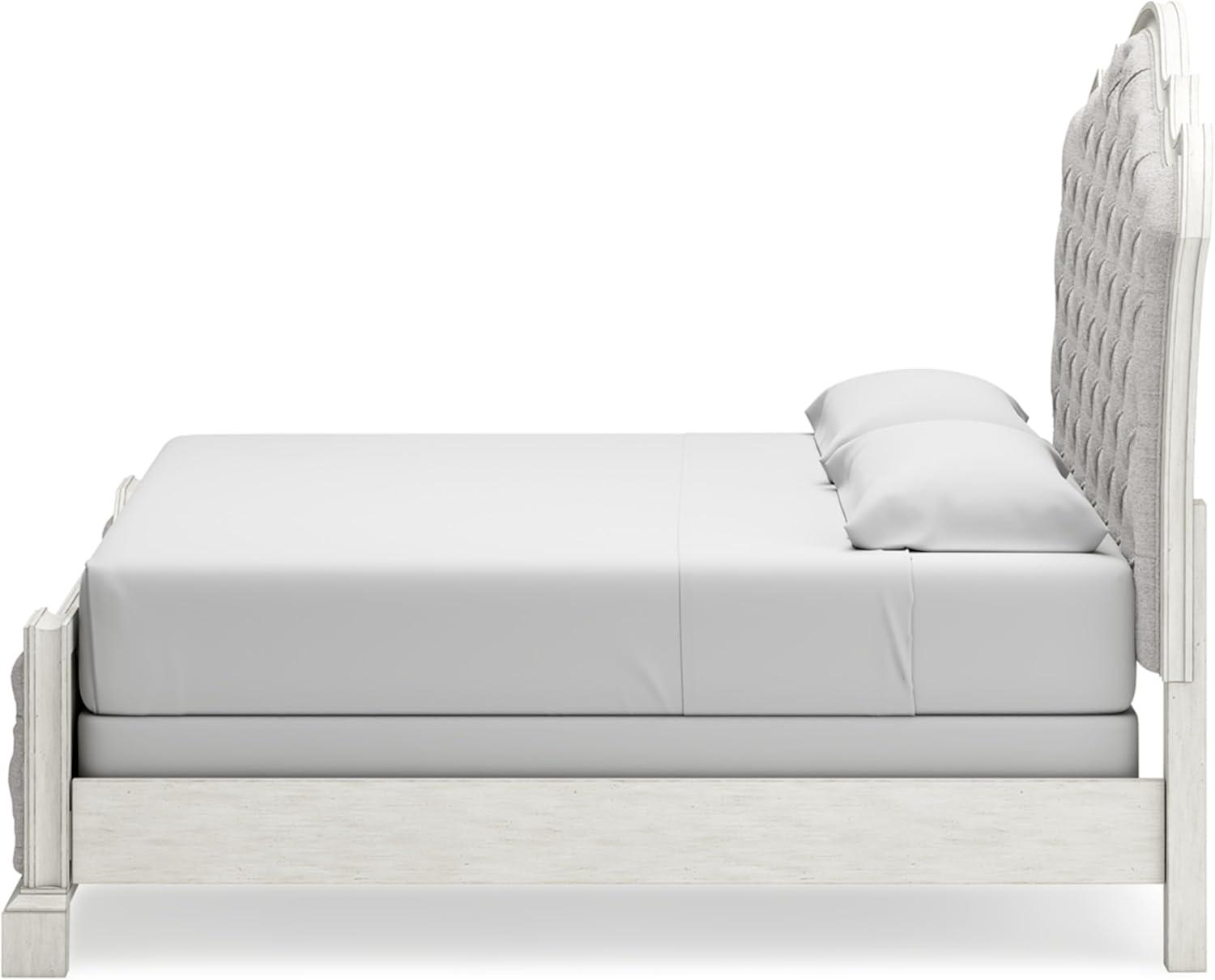 imageSignature Design by Ashley Arlendyne French Country Tufted California King Upholstered Bed Foundation or Box Spring Needed WhiteKing Upholstered Bed