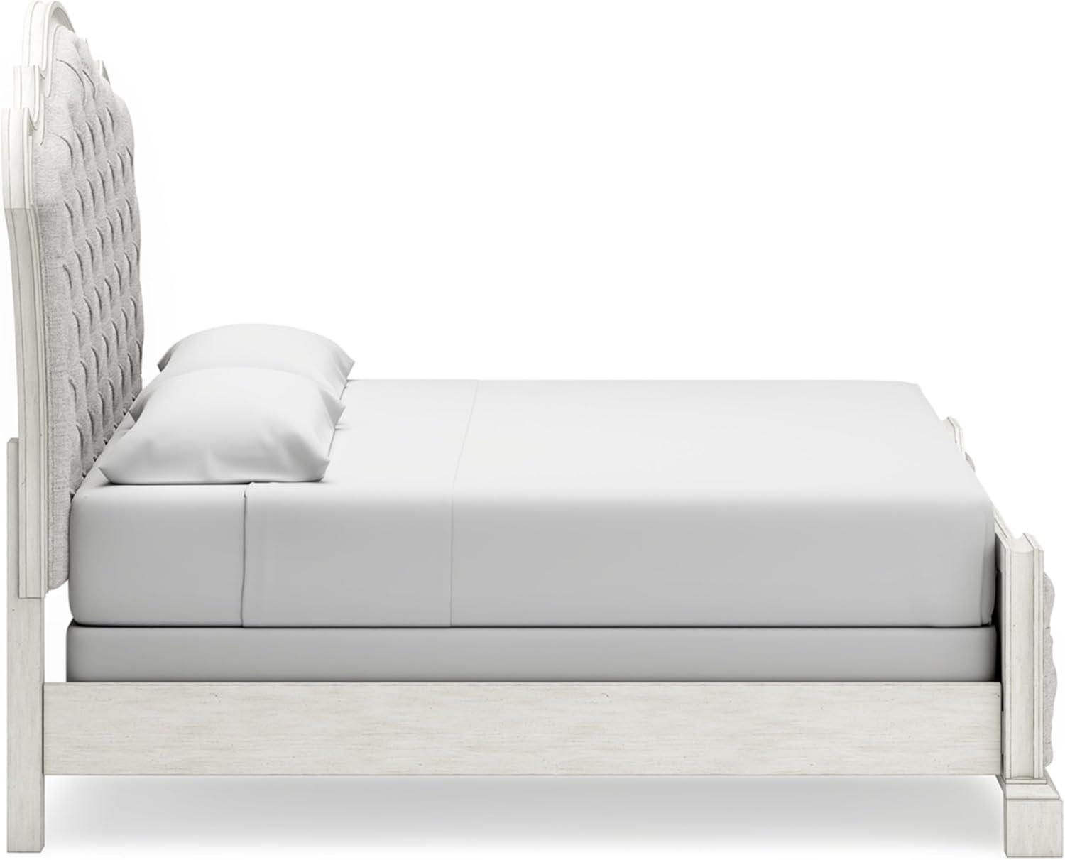 imageSignature Design by Ashley Arlendyne French Country Tufted California King Upholstered Bed Foundation or Box Spring Needed WhiteKing Upholstered Bed