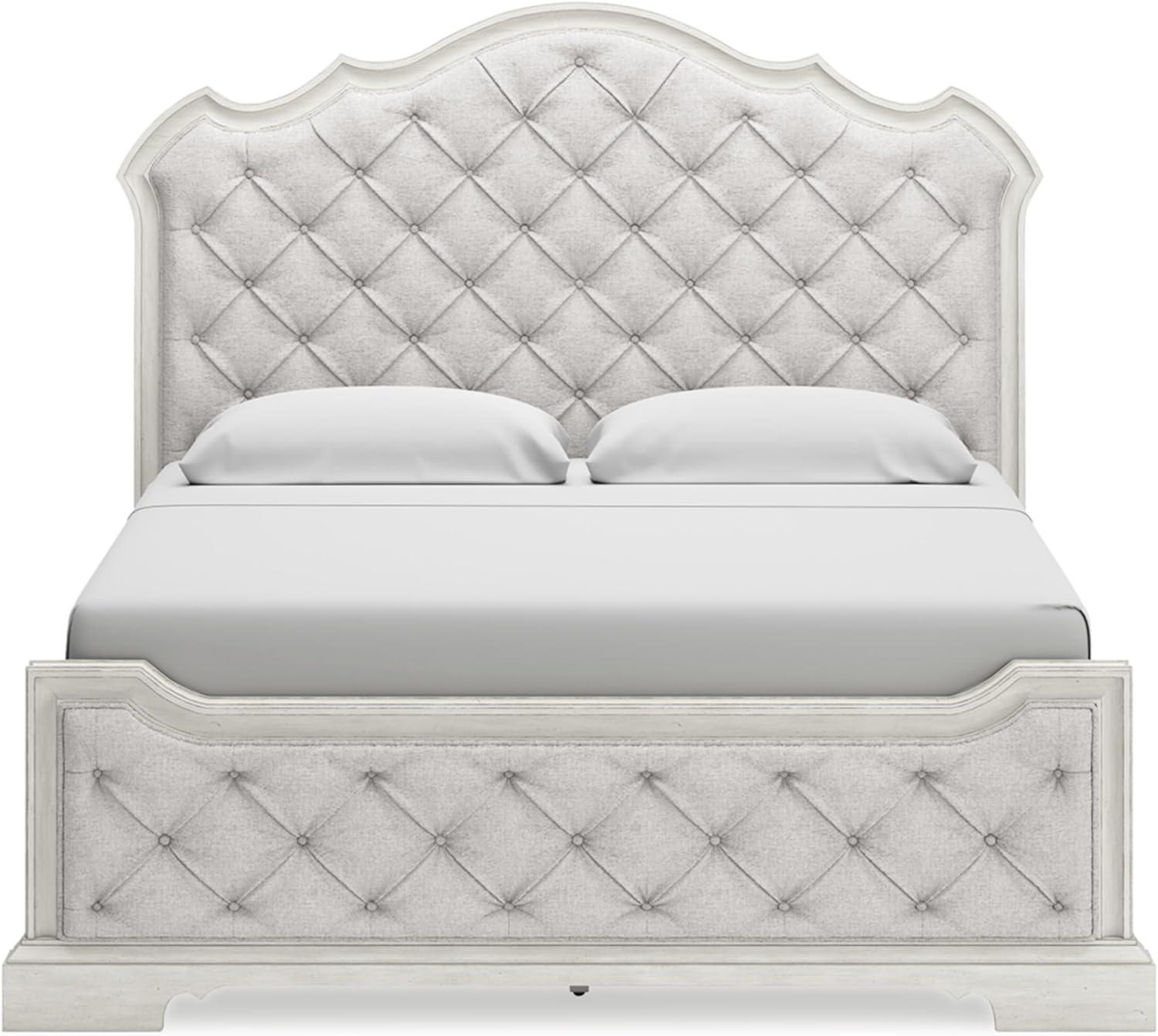 imageSignature Design by Ashley Arlendyne French Country Tufted California King Upholstered Bed Foundation or Box Spring Needed WhiteKing Upholstered Bed