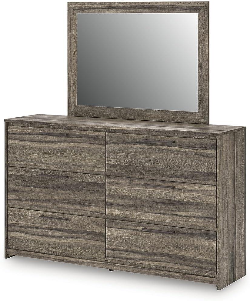 imageSignature Design by Ashley Baystorm Farmhouse Panel Bed with LED Lighting Foundation or Box Spring Needed Queen GrayDresser