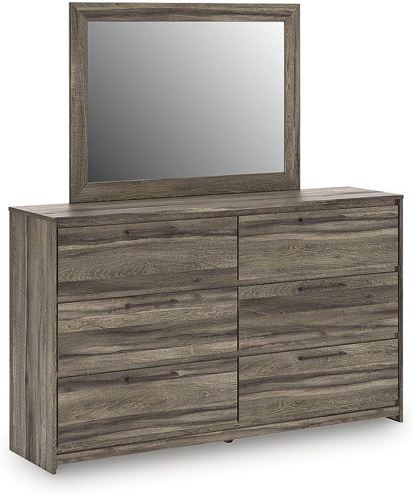 imageSignature Design by Ashley Baystorm Farmhouse Panel Bed with LED Lighting Foundation or Box Spring Needed Queen GrayDresser