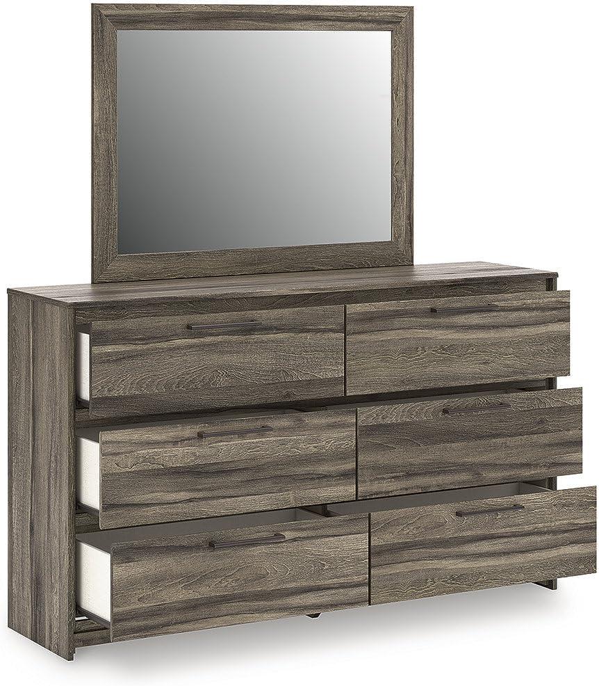 imageSignature Design by Ashley Baystorm Farmhouse Panel Bed with LED Lighting Foundation or Box Spring Needed Queen GrayDresser