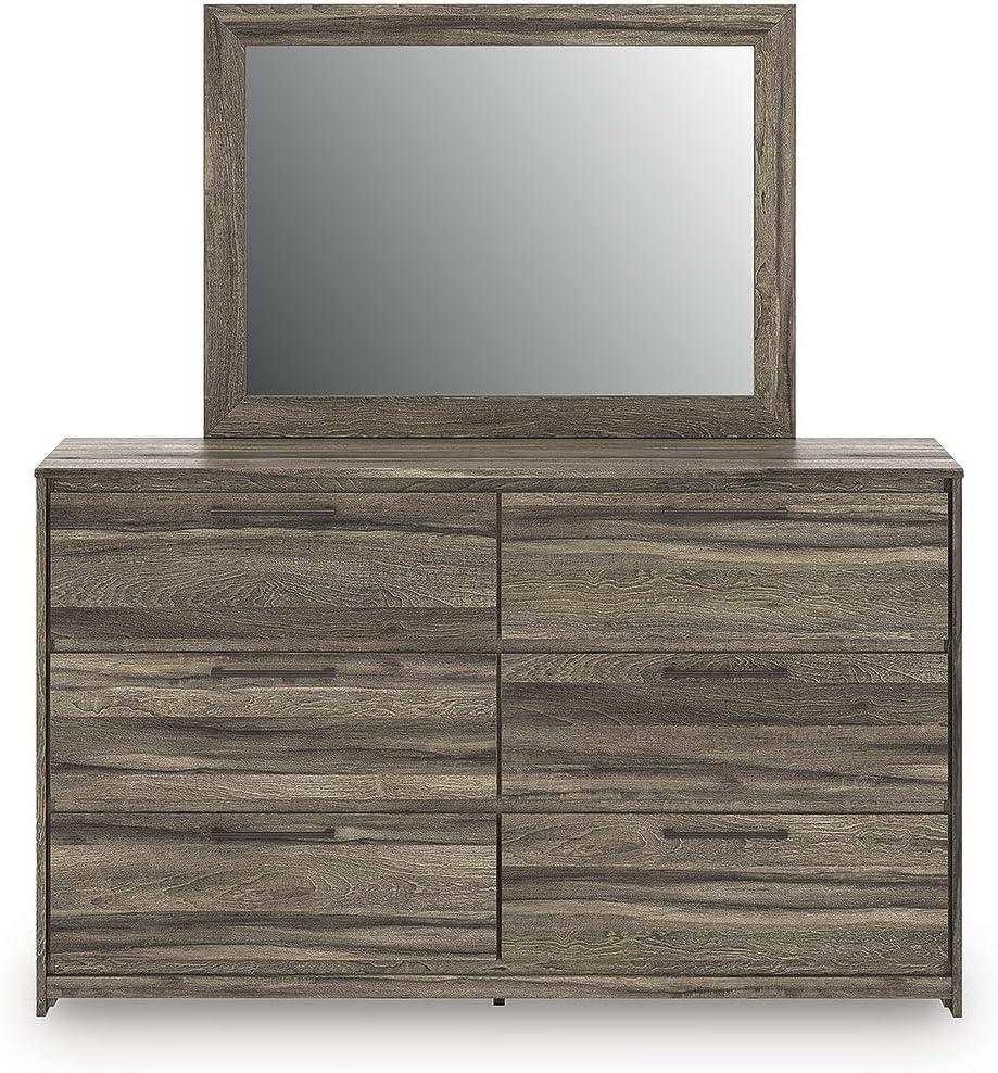 imageSignature Design by Ashley Baystorm Farmhouse Panel Bed with LED Lighting Foundation or Box Spring Needed Queen GrayDresser
