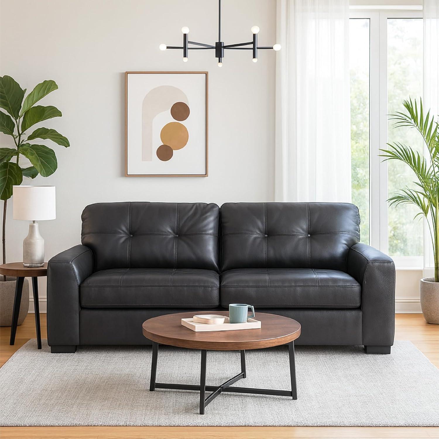 imageSignature Design by Ashley Brindley Pier Urban Modular Leather Match Tufted Anti Sag 4Piece Sectional with Loose Seat Cushions Gray2Piece Sectional Loveseat