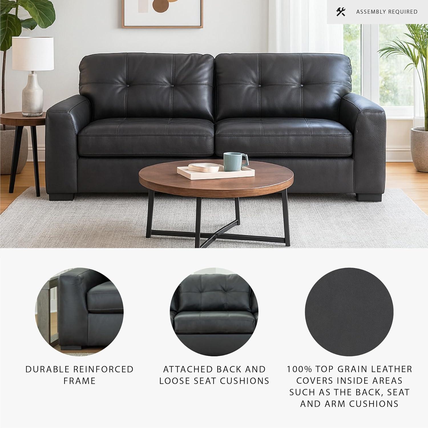 imageSignature Design by Ashley Brindley Pier Urban Modular Leather Match Tufted Anti Sag 4Piece Sectional with Loose Seat Cushions Gray2Piece Sectional Loveseat