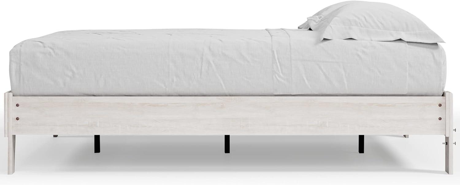 imageSignature Design by Ashley Calverson Modern Platform Bed Foundation or Box Spring Not Needed King Dark BrownWhitewash