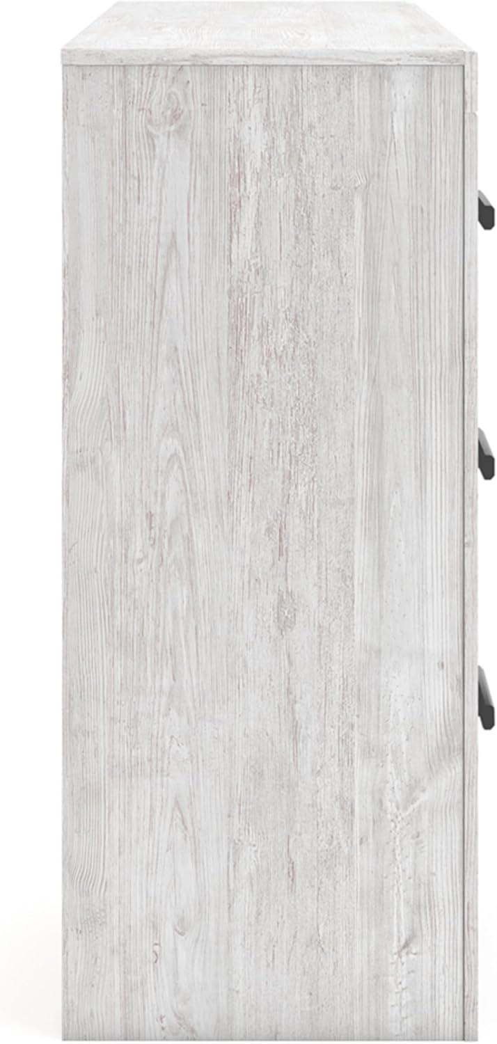 imageSignature Design by Ashley Cambeck Vintage SmoothGliding 6Drawer Dresser and Mirror with Safety Stop WhitewashWhite