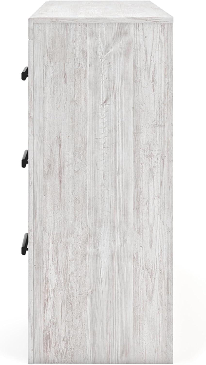 imageSignature Design by Ashley Cambeck Vintage SmoothGliding 6Drawer Dresser and Mirror with Safety Stop WhitewashWhite