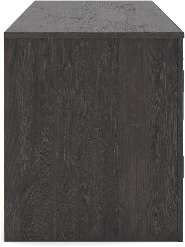 imageSignature Design by Ashley Cayboni Casual 71 TV Stand with Electric Fireplace for TVs up to 81 WhitewashBlack