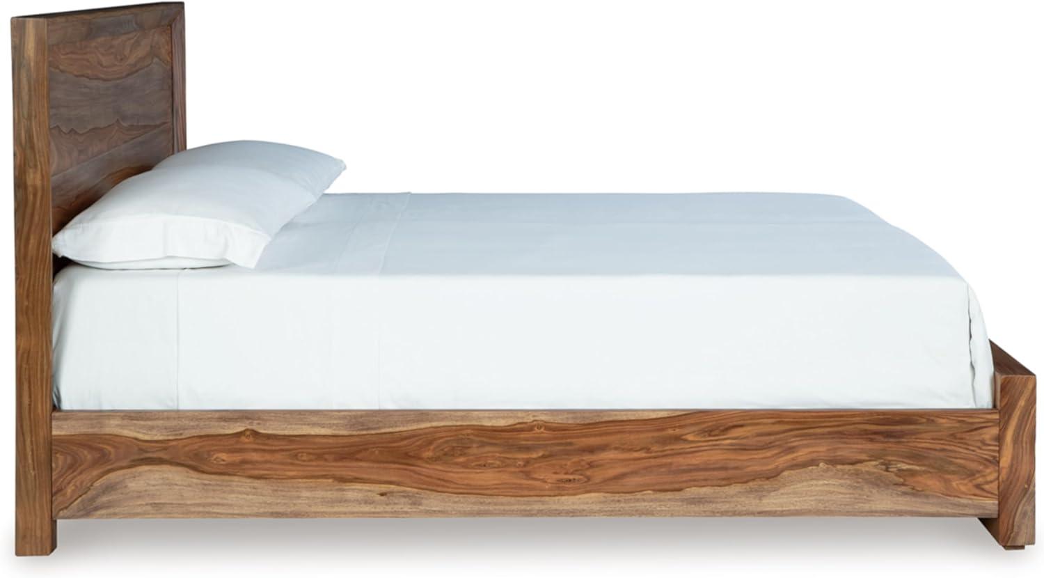 imageSignature Design by Ashley Dressonni Rustic Queen Panel Bed Foundation or Box Spring Needed Dark Brown amp Light BrownKing Panel Bed