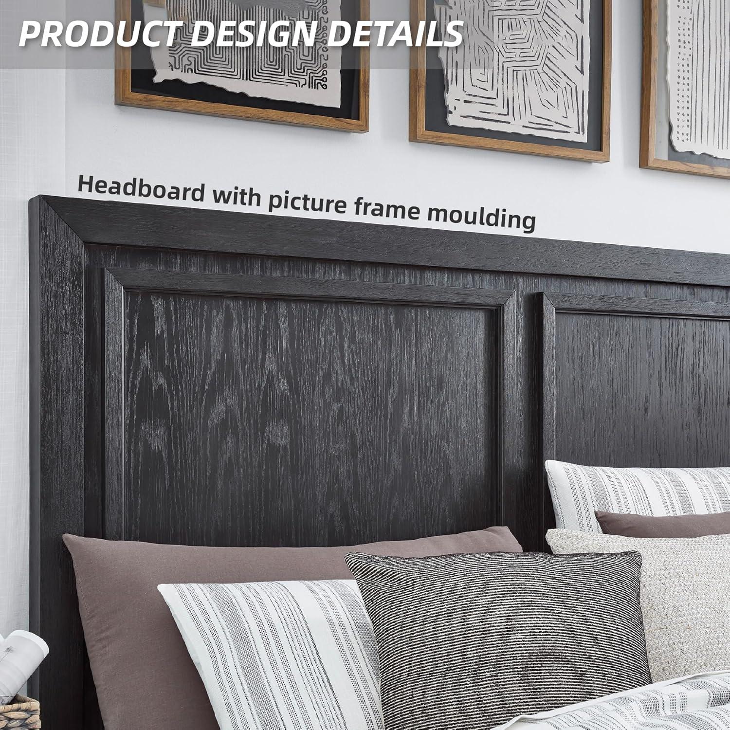 imageSignature Design by Ashley Foyland Transitional 2Drawer King Platform Storage Bed Foundation or Box Spring Not Needed Black amp Dark BrownBlackBrown