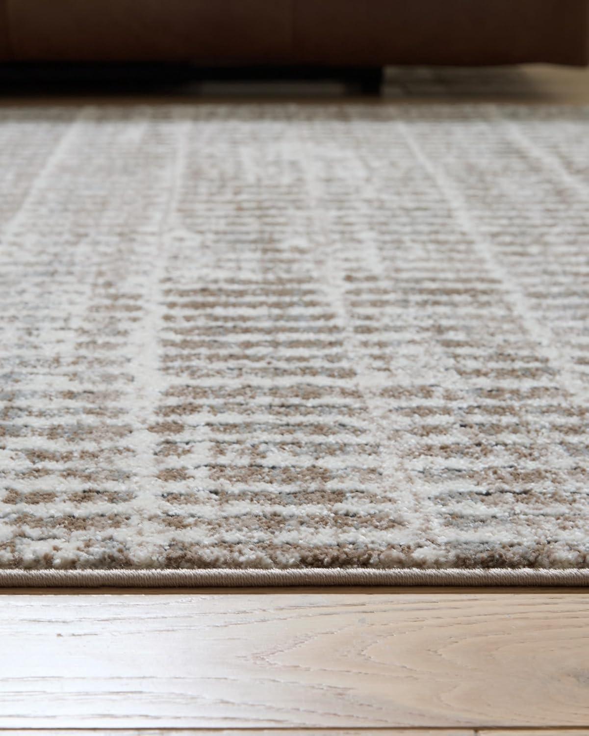 imageSignature Design by Ashley Fuadwick Large Contemporary Rug Machine Woven Striped Design Jute Backing Fabric Blend 94 W x 120 D x 025 H Multicolor