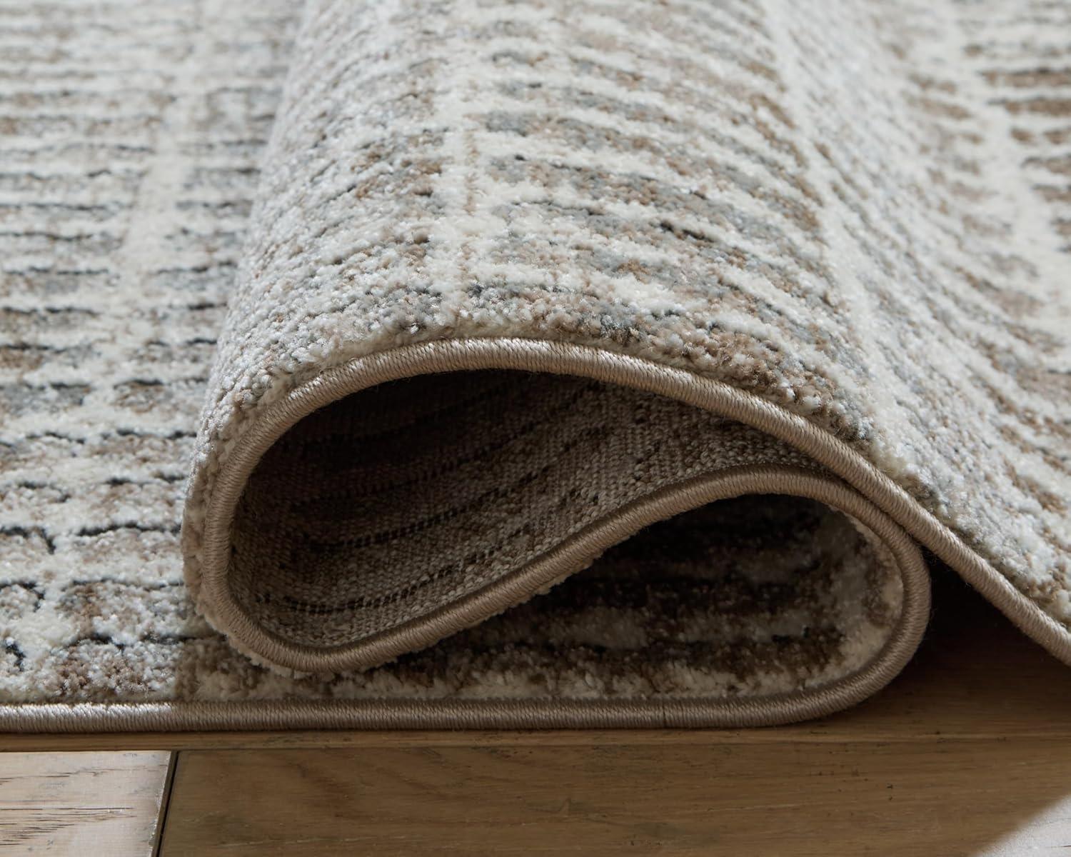 imageSignature Design by Ashley Fuadwick Large Contemporary Rug Machine Woven Striped Design Jute Backing Fabric Blend 94 W x 120 D x 025 H Multicolor