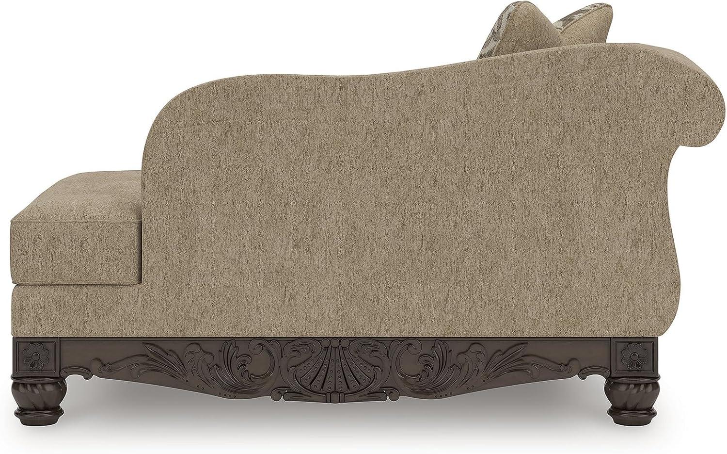 imageSignature Design by Ashley Havenworth Classic Anti Sag RightArm Facing Corner Chaise with Reversible Seat Cushion and 1 Accent Pillows Beige amp Dark Brown