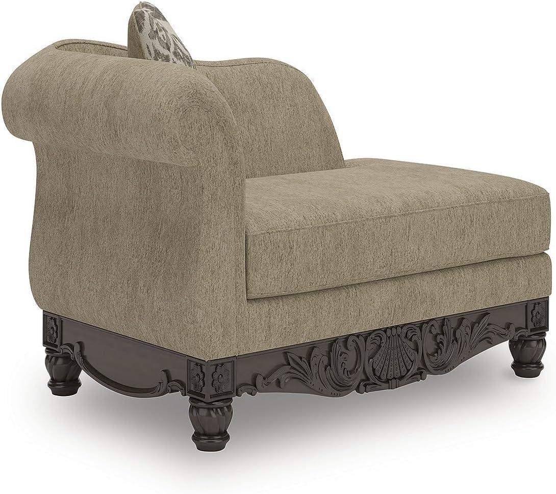 imageSignature Design by Ashley Havenworth Classic Anti Sag RightArm Facing Corner Chaise with Reversible Seat Cushion and 1 Accent Pillows Beige amp Dark Brown