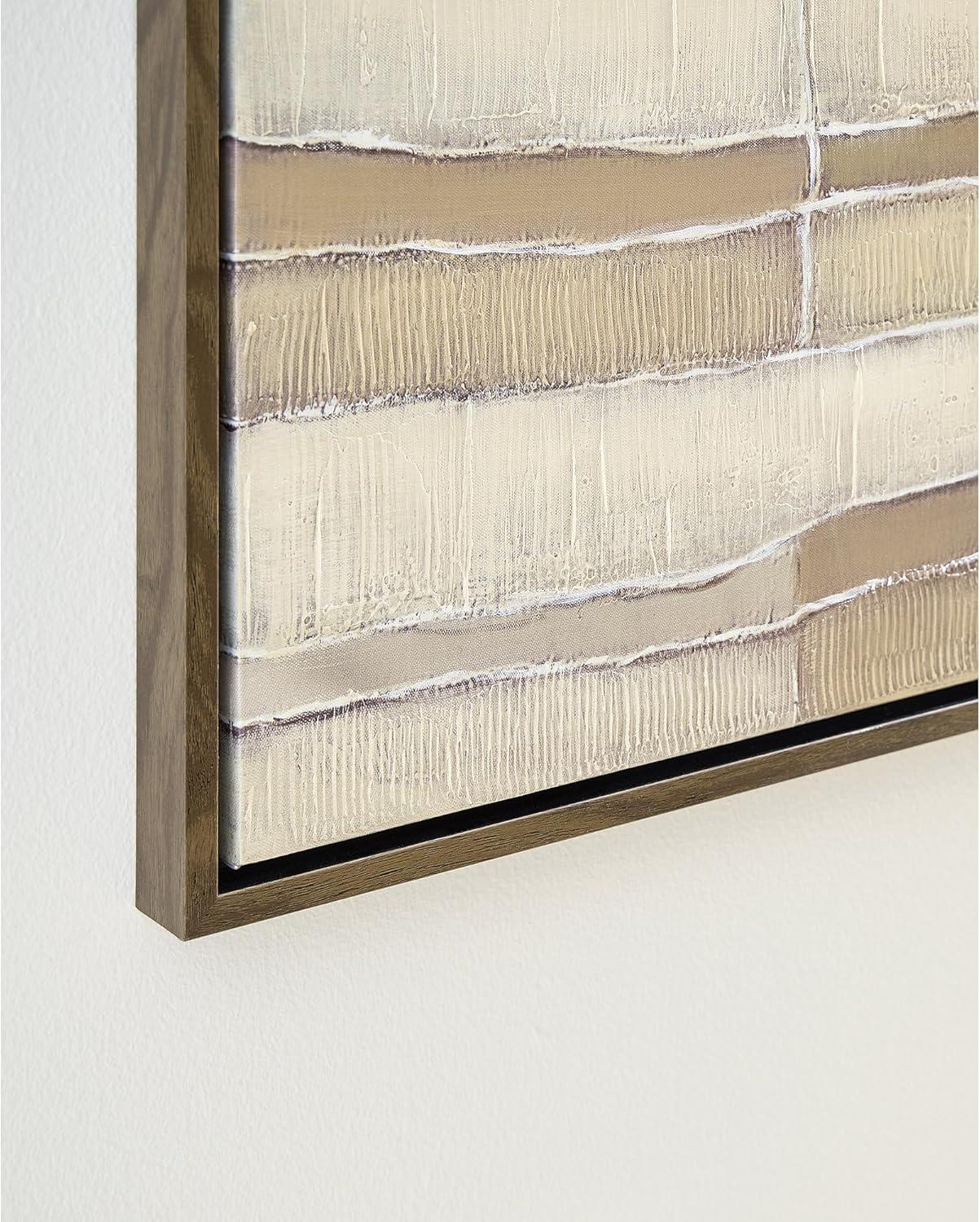 imageSignature Design by Ashley Kalanmore Contemporary Abstract Framed Wall Art 48 x 36 Inches Beige amp Light Brown
