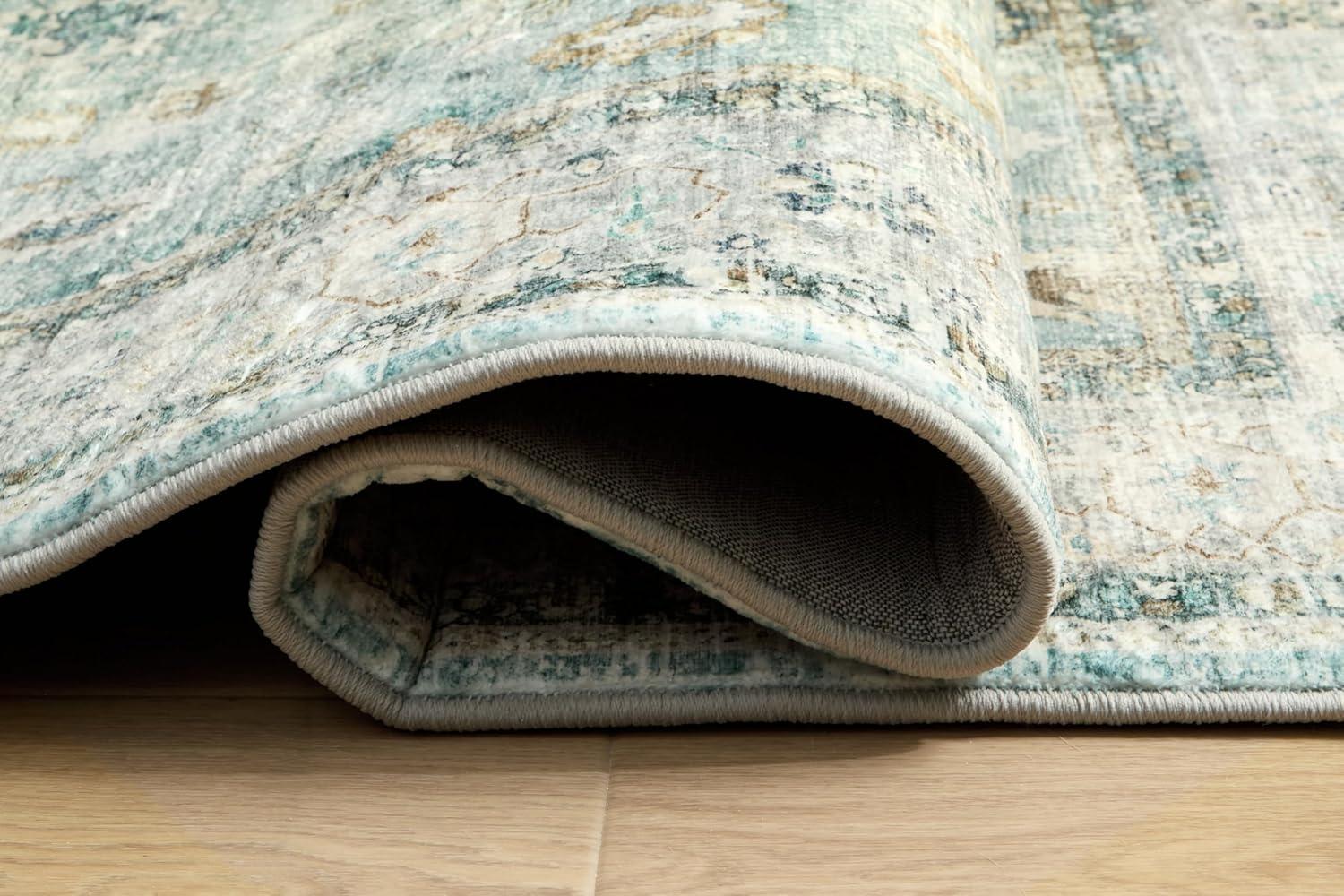 imageSignature Design by Ashley Ladstoney Classic Indoor Floral Rectangular 5 x 7 Area Rug Green amp Beige77 x 96 Rectangular