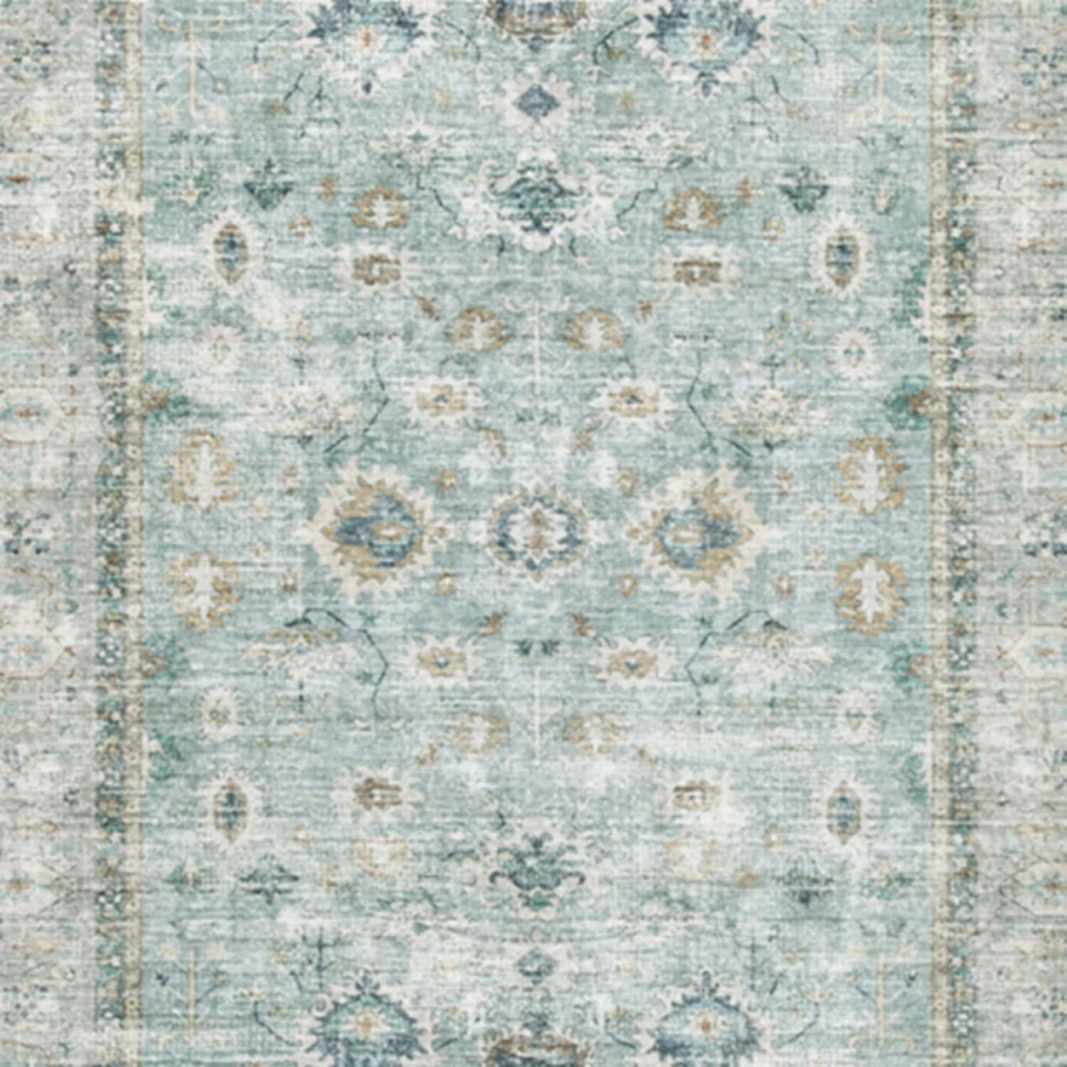 imageSignature Design by Ashley Ladstoney Classic Indoor Floral Rectangular 5 x 7 Area Rug Green amp Beige77 x 96 Rectangular