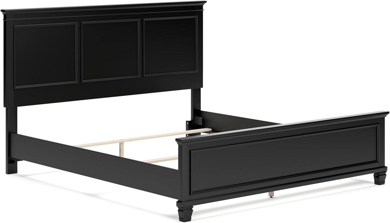 imageSignature Design by Ashley Lanolee Farmhouse Panel Storage Bed Foundation or Box Spring Not Needed Queen BlackBlack