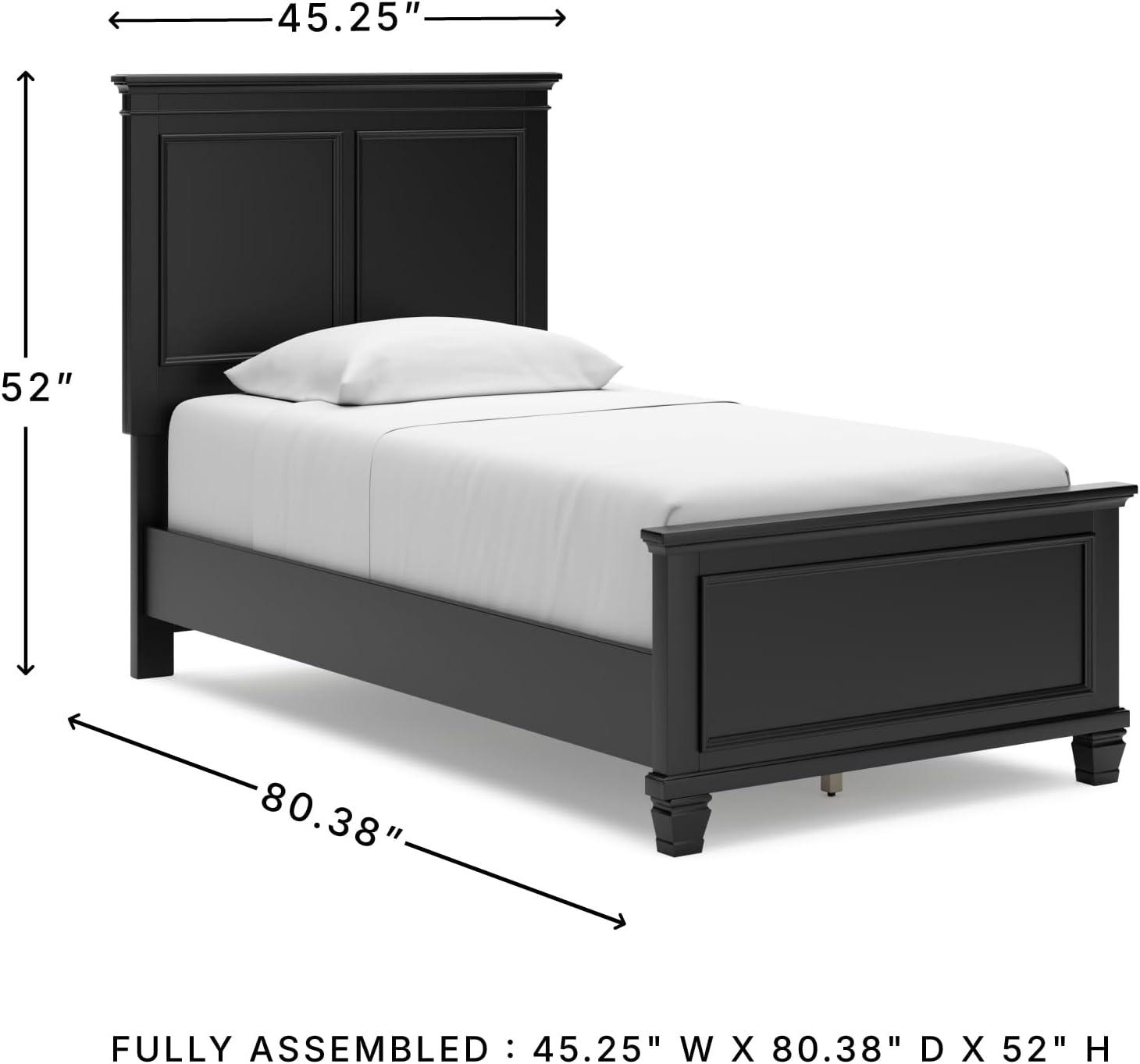 imageSignature Design by Ashley Lanolee Farmhouse Panel Storage Bed Foundation or Box Spring Not Needed Queen BlackBlack