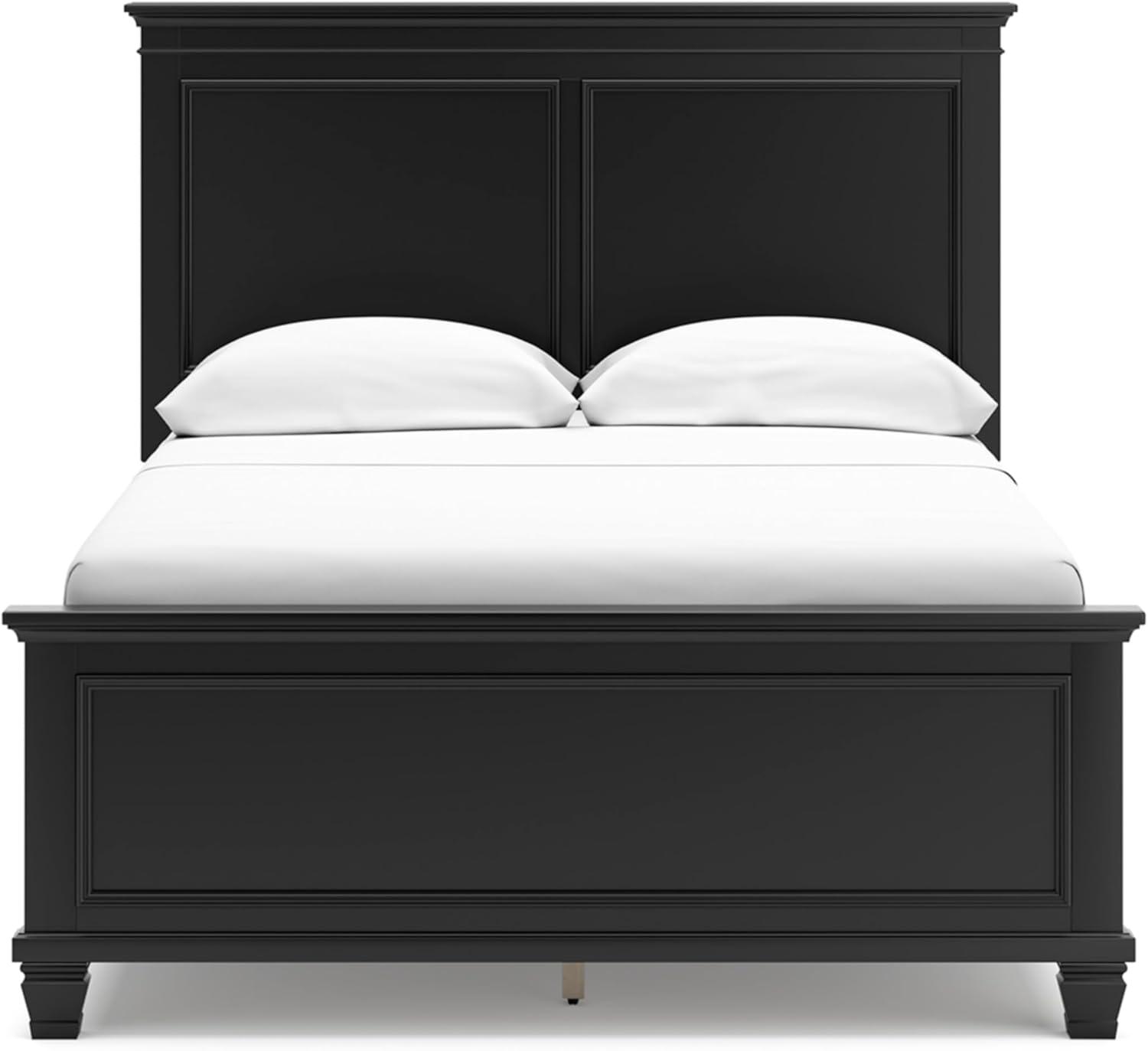imageSignature Design by Ashley Lanolee Farmhouse Panel Storage Bed Foundation or Box Spring Not Needed Queen BlackBlack