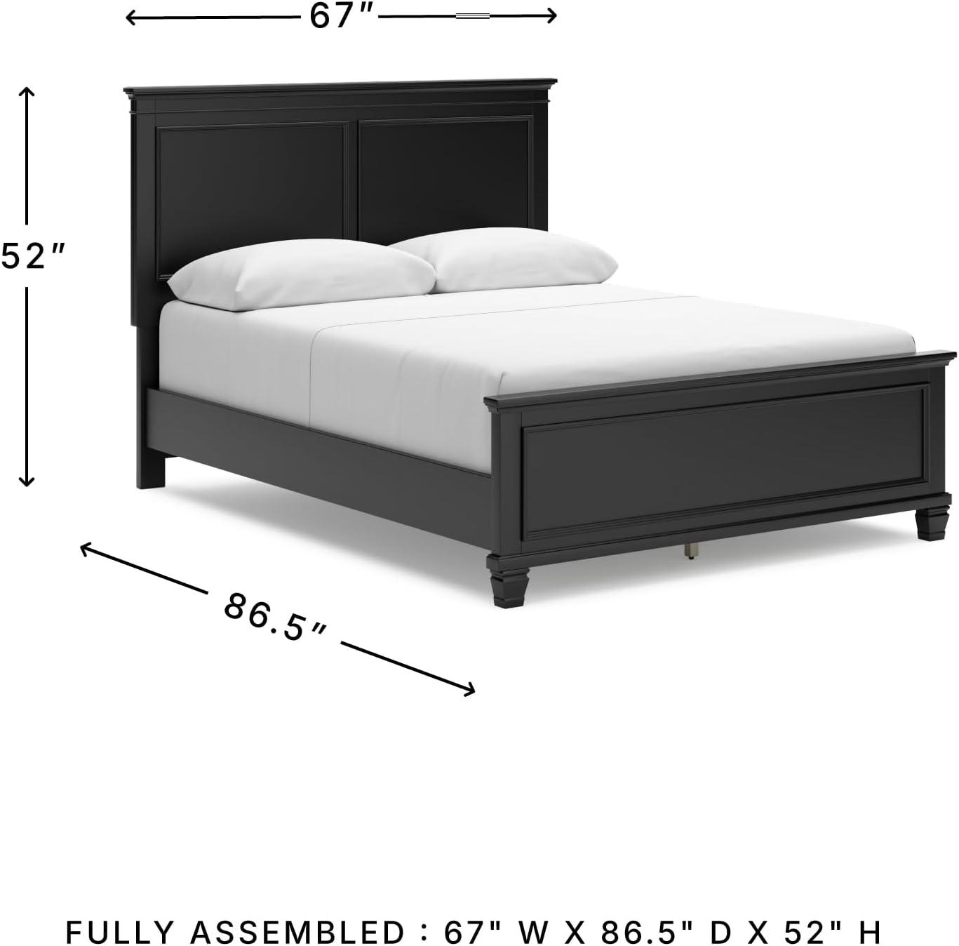 imageSignature Design by Ashley Lanolee Farmhouse Panel Storage Bed Foundation or Box Spring Not Needed Queen BlackBlack