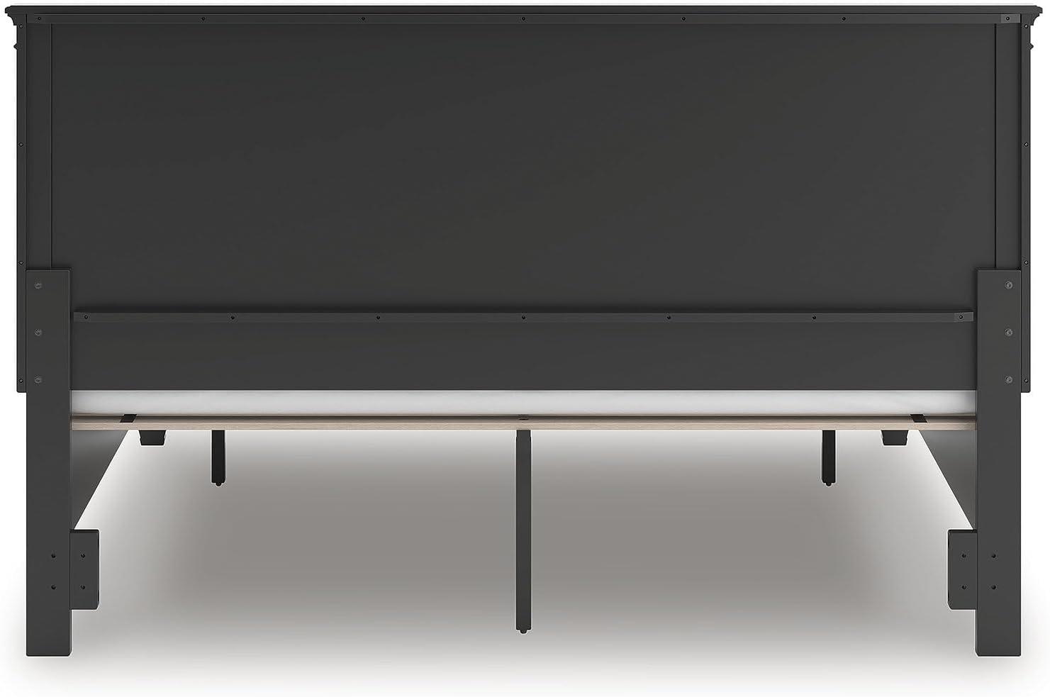 imageSignature Design by Ashley Lanolee Farmhouse Panel Storage Bed Foundation or Box Spring Not Needed Queen BlackBlack