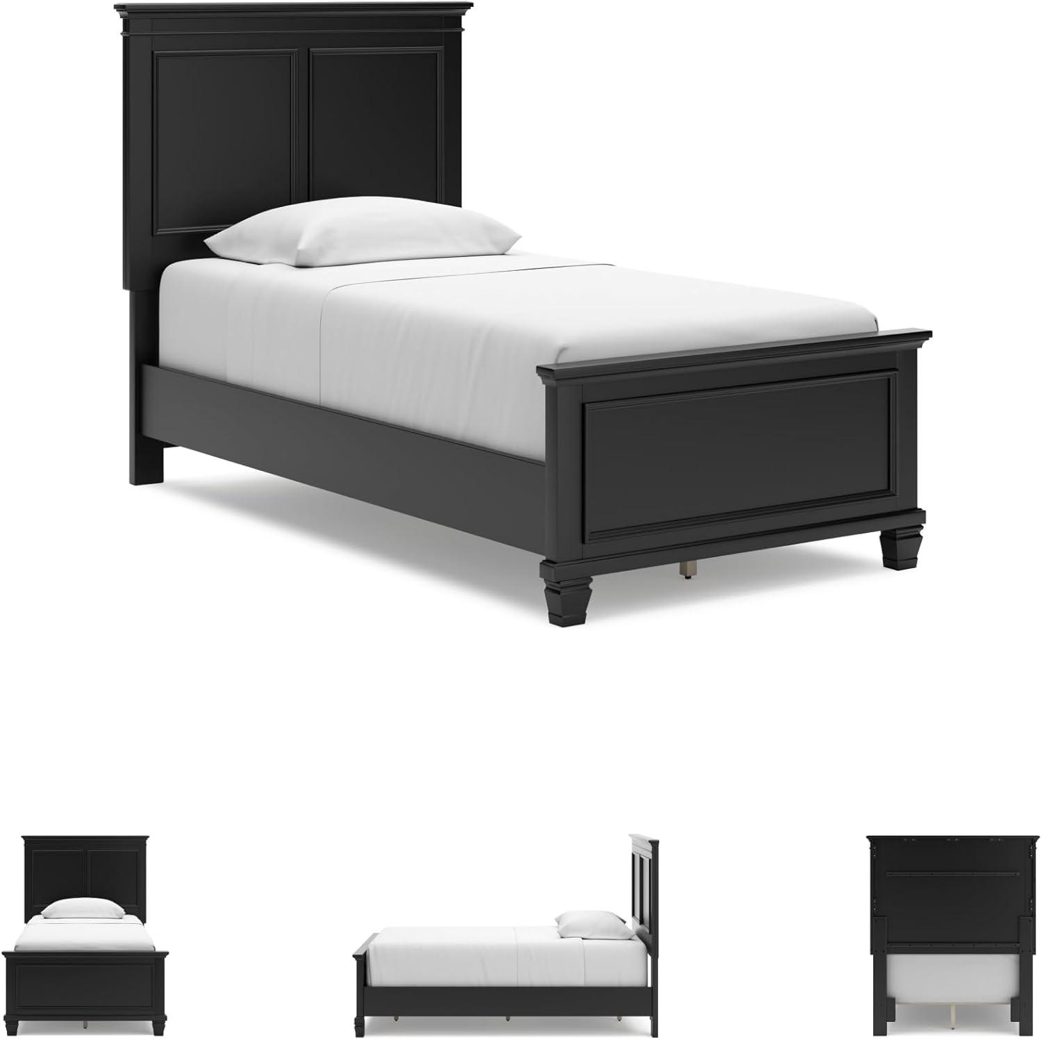 imageSignature Design by Ashley Lanolee Farmhouse Panel Storage Bed Foundation or Box Spring Not Needed Queen BlackBlack